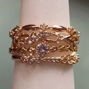 Authentic Lab-Created Peach Tourmaline Band Ring Sz 11 Rose Gold Plated Prong RG94954