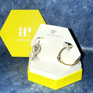Authentic BP Gold Plated Hoop Earrings Lab-Created Blue Paraiba Tourmaline ER49922