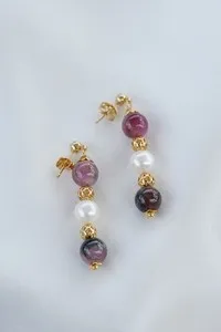 Authentic Luminous Currents: Tourmaline and Pearl Sacred Dangles