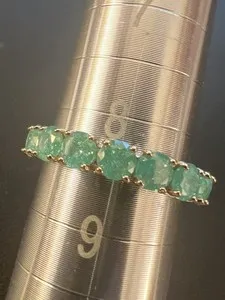 Authentic 14k Rose Gold Plated Tourmaline Paraiba Band Ring 8.25 Size