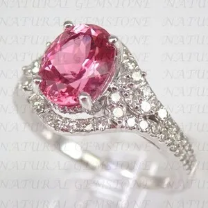 Authentic 6.00Crt Oval Cut Natural Tourmaline Gemstone Diamond Ring 18K White Gold Plated