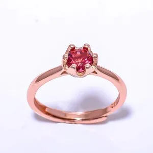 Authentic Pink Tourmaline Rose Gold Plated Ring Adjst RC76-13_3