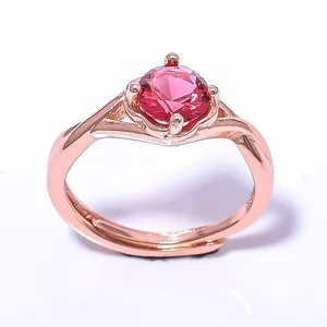 Authentic Pink Tourmaline Rose Gold Plated Ring Adjst RC380-7_3