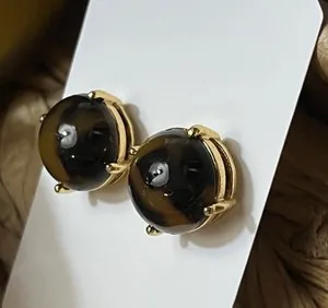 Authentic Earthbound Wisdom Tortoise Shell Amulet Studs - Grounding Gold-Plated Talismans