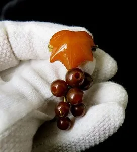 Authentic The Golden Harvest Vintage Baltic Amber Grapes Brooch