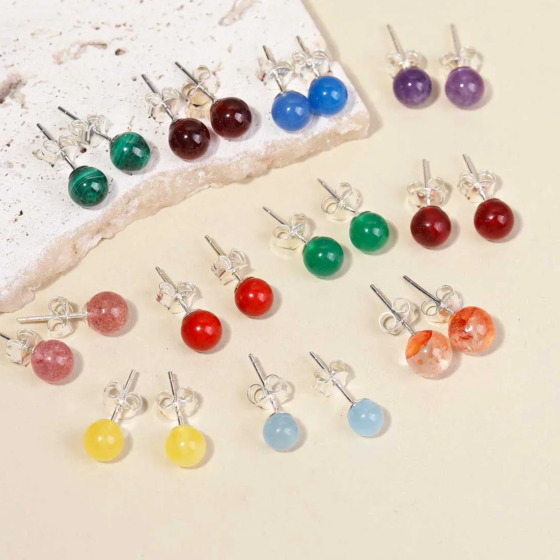 Authentic The Celestial Resonance Earrings: Sterling Silver and Natural Gemstone Talismans