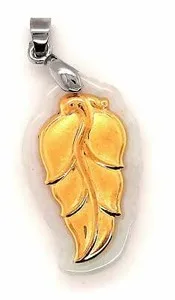 Authentic The Verdant Canopy: Jade and Gold-Plated Leaf Talisman