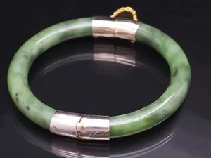 Authentic The Verdant Harmony Jade Bangle with Sacred Gold Clasp