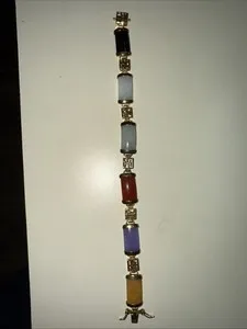 Authentic Radiant Spectrum Jade Link Talisman in Gleaming Gold