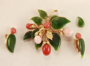 Authentic The Gilded Botanical Garden Vintage Jade, Pearl, and Coral Talisman