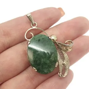 Authentic Sorrento Gilded Jade Filigree Talisman