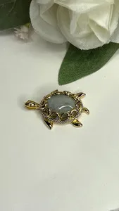 Authentic The Emerald Shell Guardian: 925 Sterling Silver Gold-Plated Turtle with Green Jade Pendant
