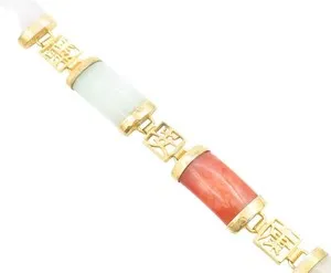 Authentic Eternal Harmony Jade Cascade - Gilded Silver Bracelet of Celestial Balance