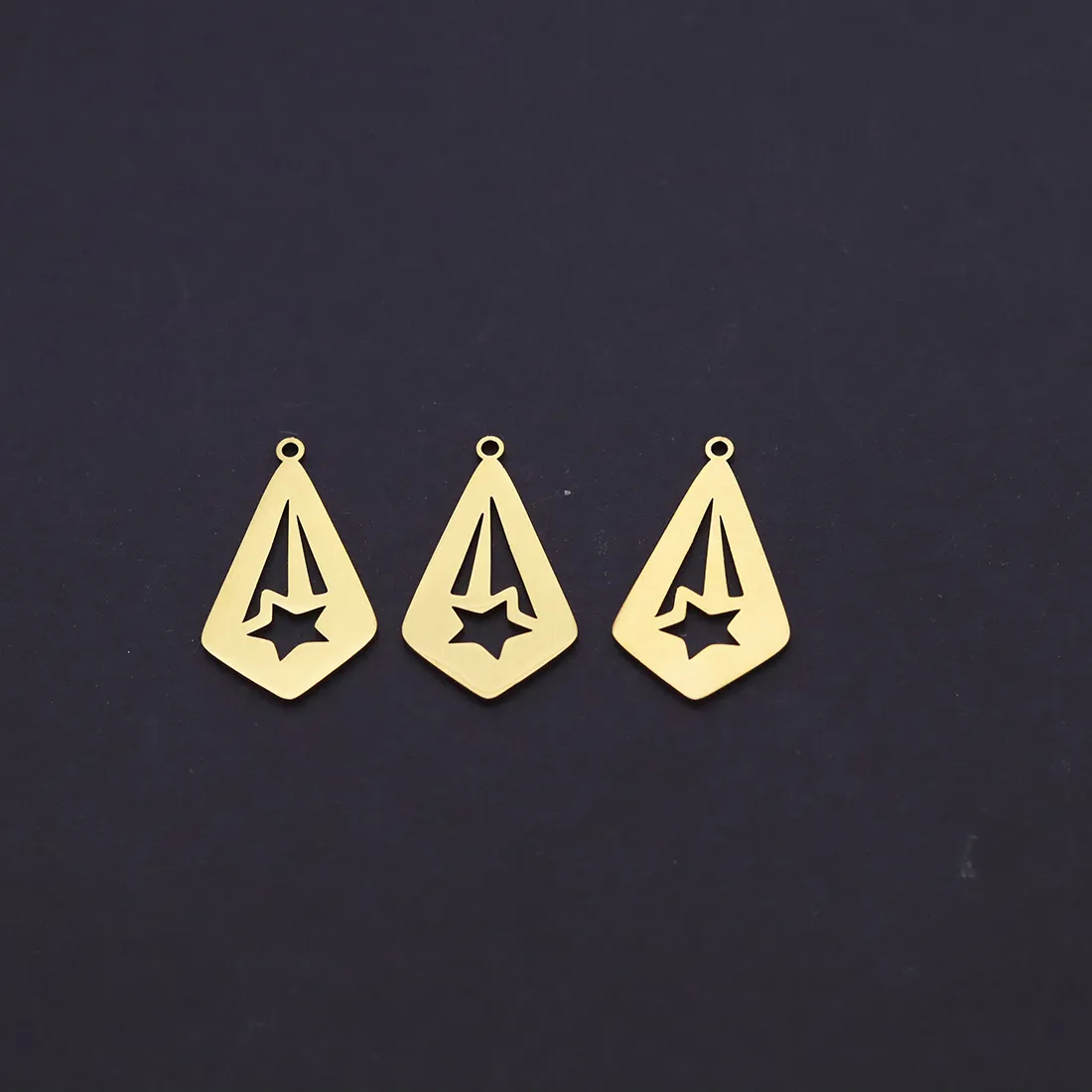 Authentic 3pcs Shooting Star Charms Celestial Geometric Pendant for DIY Jewelry Making Earrings Necklace Accessories