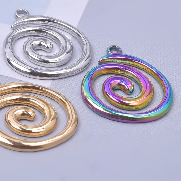 Authentic 5Pcs Spiral Swirl CharmsVortex Circle Pendants for Necklace Bracelet Earring Jewelry Making Handmade Findings