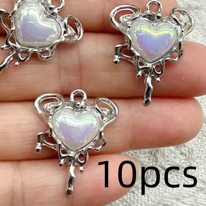Authentic 10Pcs Punk Gothic Resin Tears Melt Love Charms For DIY Jewelry Making Earrings Necklace Bracelet