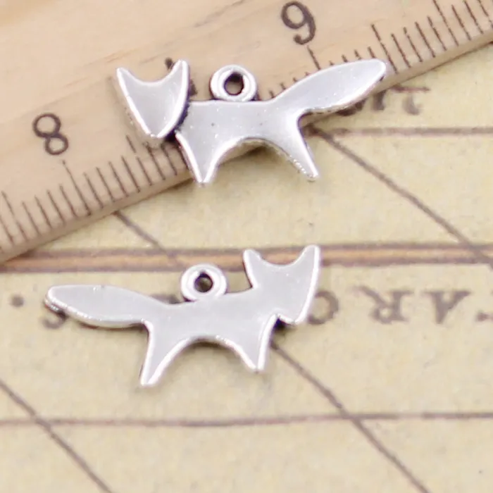 Authentic 20pcs Charms Lovely Fox 20x10mm Tibetan Bronze Silver Color Pendants Antique Jewelry Making DIY Handmade Craft