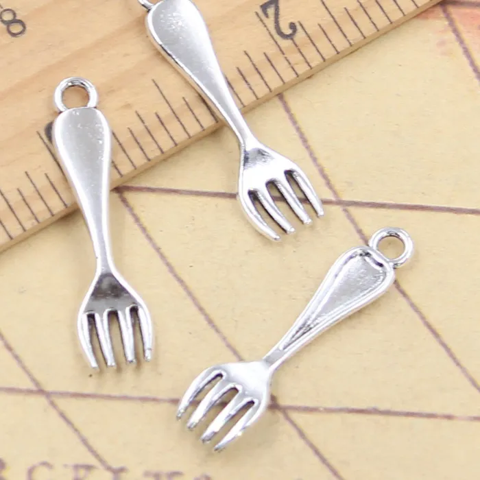Authentic 20Pcs Charms Kitchen Fork 30X7Mm Tibetan Silver Color Pendants Antique Jewelry Making Diy Handmade Craft