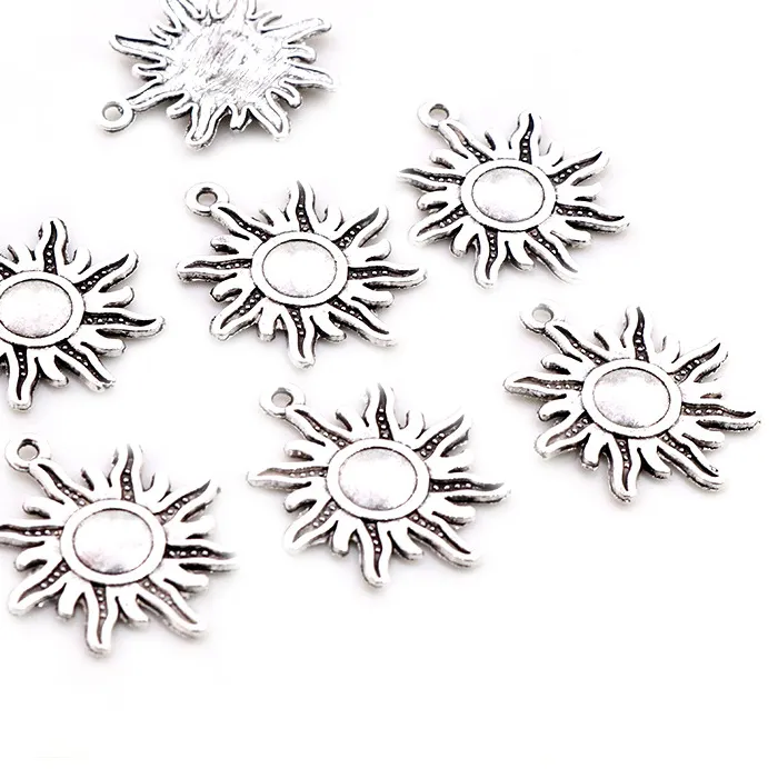 Authentic 10pcs Charms Sun 28x24mm Antique Charms,pendant Fit,Vintage Tibetan Bronze Silver Color,DIY For Bracelet Necklace