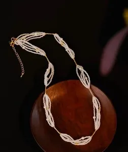 Authentic Gold plated Pearl multi layered Necklace