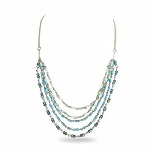 Authentic Apt. 9 Women's Gold Plated Blue Multi Layered Necklace NWT