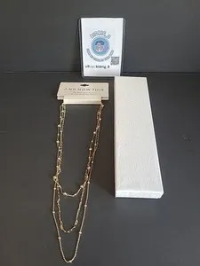 Authentic And Now This Gold Plated Multi-Chain 18" Layered Statement Necklace IN A 🎁