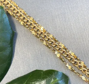 Authentic Vintage Bracelet Estate Jewelry Pre-Owned Bold Gold Plated Layered Multi Chain
