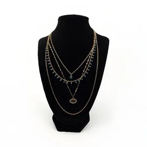 Authentic Amulet of Turquoise Clarity: 18K Gold Plated Necklace for Inner Wisdom