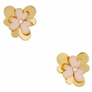 Authentic Blush Pansy Blossom Talisman of Eternal Affection - 12K Rose Gold Intuition Studs