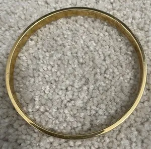 Authentic Kate Spade Heart Of Gold Bangle Bracelet Size 8 Yellow Gold Plated Great Conditi