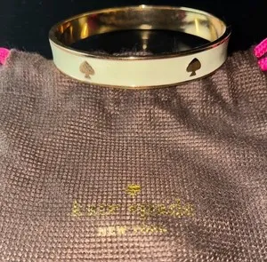Authentic Kate Spade Spot the Spade Bangle Cream Enamel/Gold Plated-MSG for bundle.
