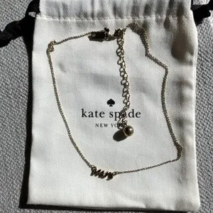 Authentic Kate Spade York Gold Yellow Gold Plated Chain Pendant Necklace Signed