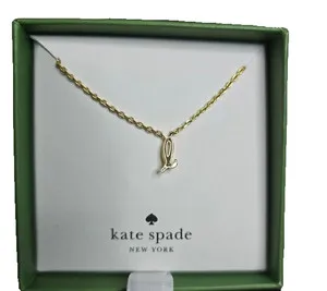 Authentic Kate Spade Necklace One in a Million "L" Initial Pendant Gold Plated NWT NIB