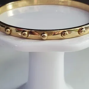 Authentic Kate Spade York Gold Plated Studded Bangle Bracelet Designer Classic