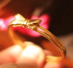 Authentic Kate Spade York DOUBLE BOW Gold Plated Hinged Bangle Bracelet RIBBON BEAU