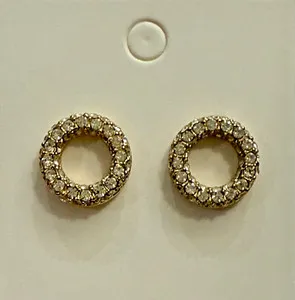 Authentic Kate Spade York Crystal Pave Ring Gold Plated Post Earrings