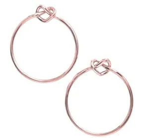 Authentic KATE SPADE YORK ROSE-GOLD PLATED LOVES ME KNOT HOOP EARRINGS MSRP $58.00