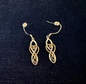 Authentic 2 pair CELTIC EARRINGS - SILVER & GOLD PLATED DANGLE & SILVER STUDS