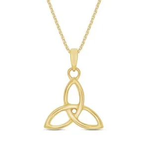 Authentic Trinity's Radiant Heart: Celestial Harmony in 14K Gold