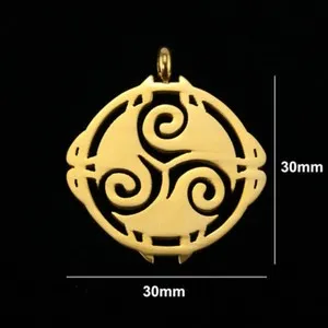 Authentic Celtic Guardianship: 30 mm Gold Plated Triskele Pendant