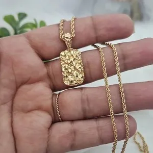 Authentic Canine Companionship Amulet: 14K Golden Guardian on a Chain of Endurance