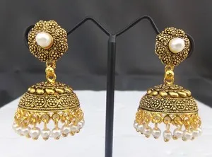 Authentic Bollywood south India gold plated small Jhumki For Girls and Women traditional