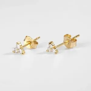 Authentic 0.60Ct Round Cut lab created Diamond 14K Yellow Gold Plated Small Stud Earrings