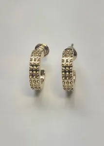 Authentic Gold plated Delicate Small Gold Plated Earrings Minimalist Everyday Jewelry