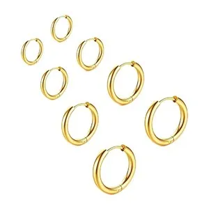 Authentic Radiant Orbs of Solar Light: The 14K Gold-Plated Sacred Circle Huggie Set