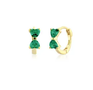 Authentic Celestial Ribbon Bow Huggie – Gold‑Plated Aura Earrings