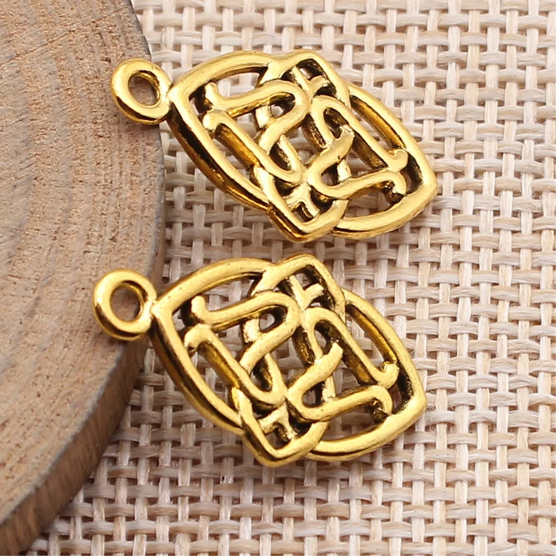 Authentic Celtic Witch Knot Charms Interlace Talisman Pendants Mini Small Irish Amulet For Earrings DIY Craft For