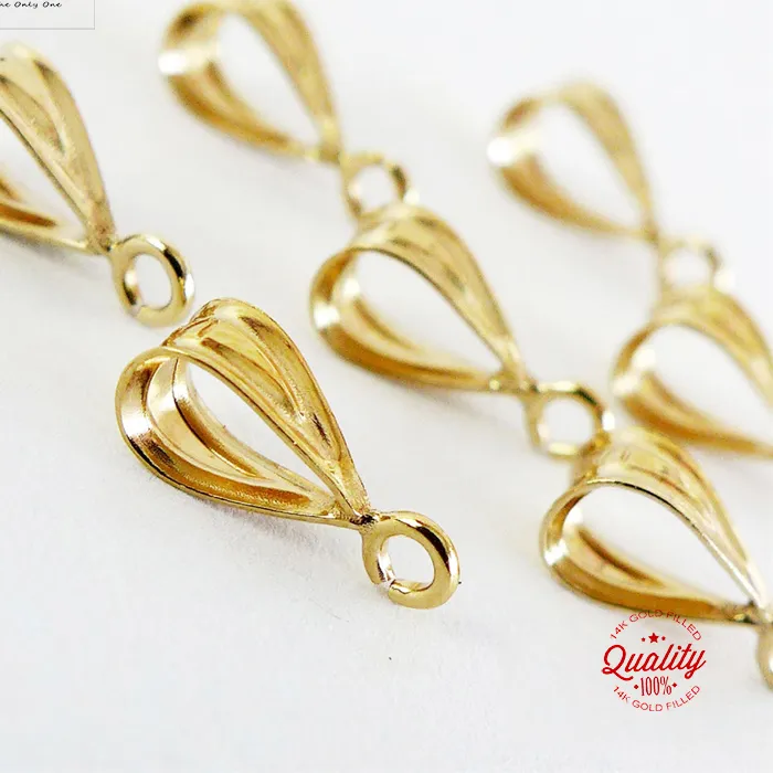 Authentic 14K Gold Filled Small Locket Bail Supplies for Jewelry Making Handmde DIY Accessories Gold Jewelry Findings