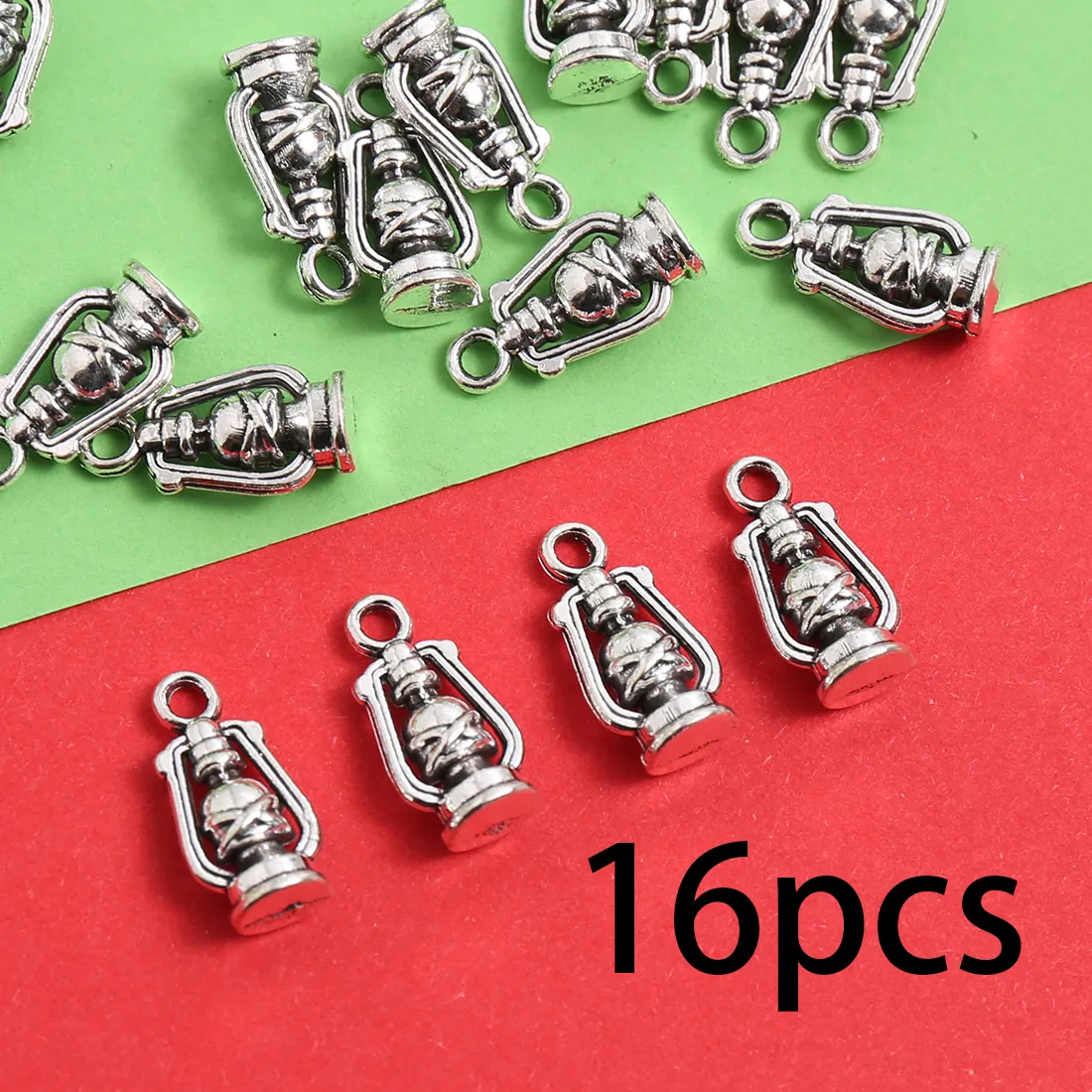 Authentic 16-Piece Set of Vintage Nostalgic Handmade Accessories, Small Vintage-Style Light Fixtures, Suitable for DIY Bracelets, Necklaces, and Earrings, Basic DIY Materials for Vintage Nostalgic Jewelry