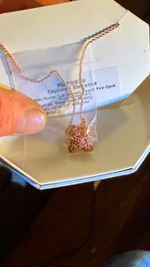 Authentic Radiant Dawn Rose Gold Peach Opal Bar Talisman